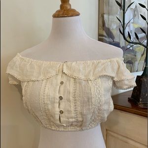 American Threads lacy cropped top